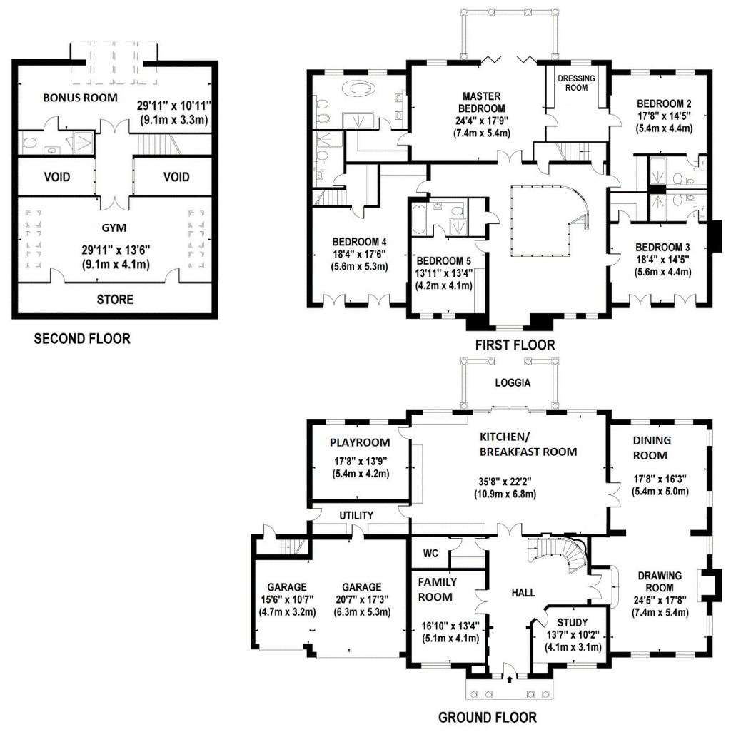Floorplans For Chargate Close, Burwood Park, Walton-on-Thames, KT12