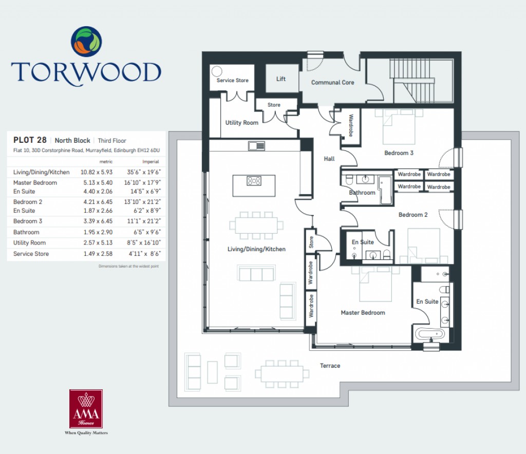 Floorplans For Penthouse, Apartment 28 Torwood, Corstorphine Road, Edinburgh, Midlothian
