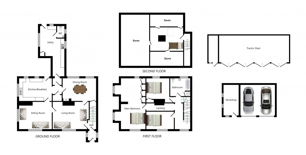 Floorplans For Viden Cottage, Romden Road, Smarden