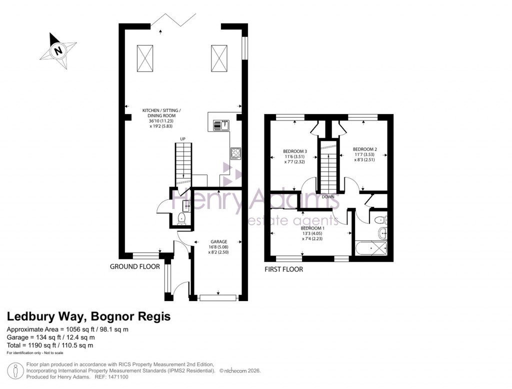 Floorplans For Ledbury Way, Nyetimber, PO21