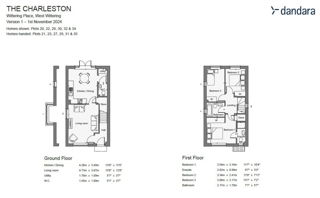 Floorplans For Wittering Place, Church Road, PO20