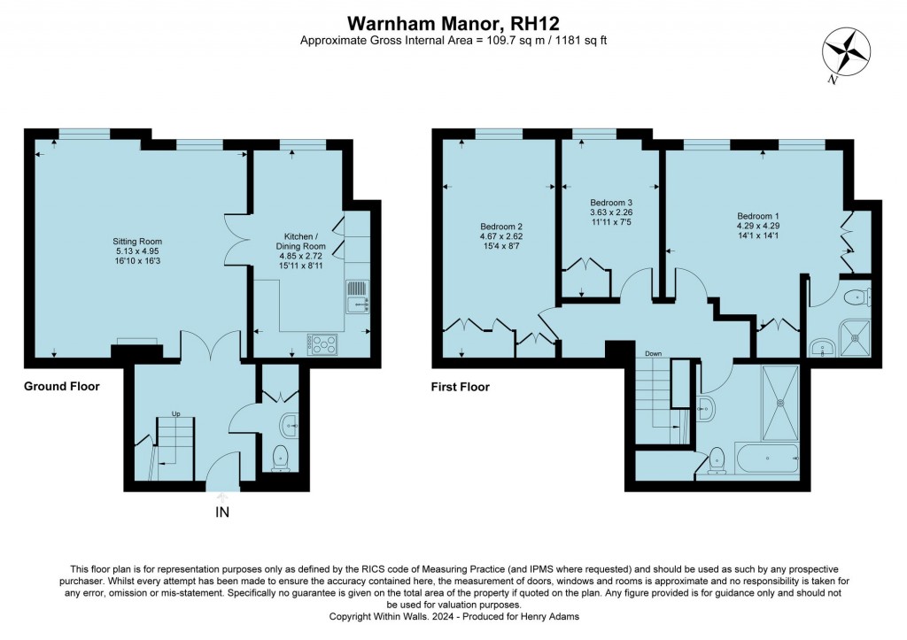 Floorplans For Byfleets Lane, Warnham, RH12