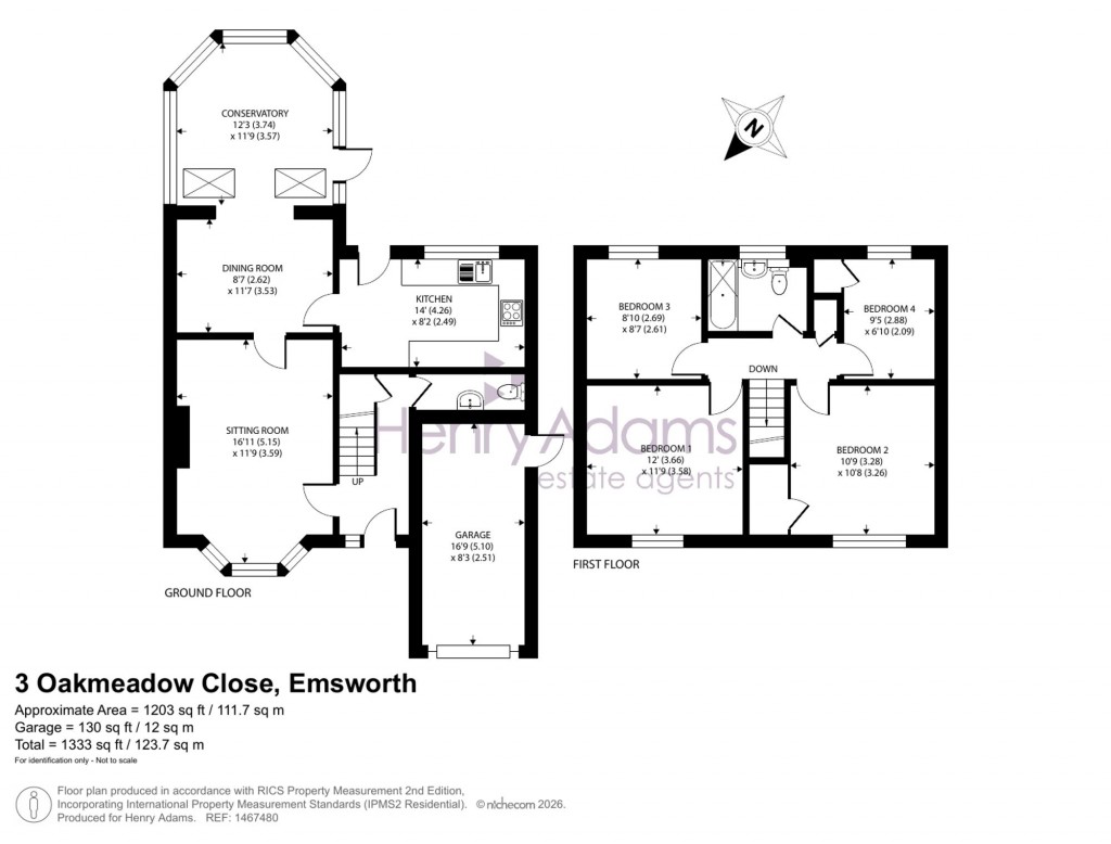 Floorplans For Oakmeadow Close, Emsworth, PO10