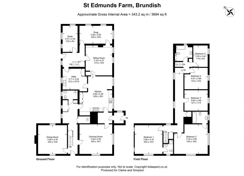 Floorplans For Brundish, Near Framlingham, Suffolk
