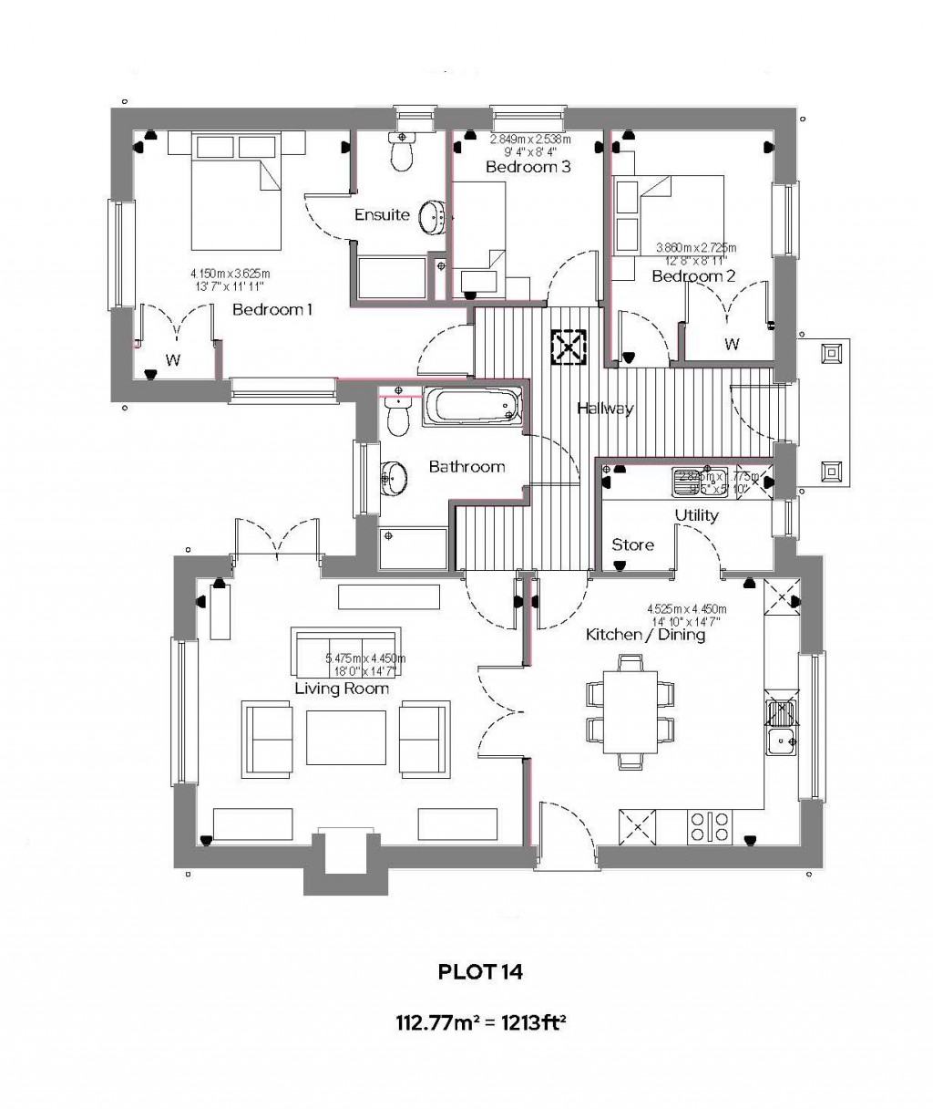 Floorplans For Laxfield, Nr Framlingham, Suffolk