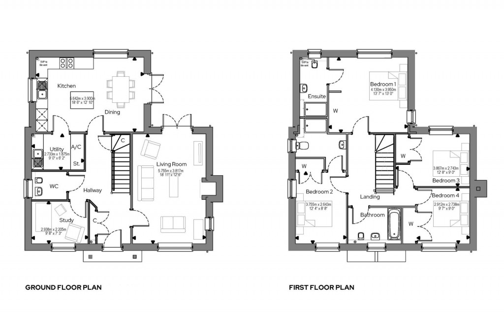 Floorplans For Laxfield, Nr Framlingham, Suffolk