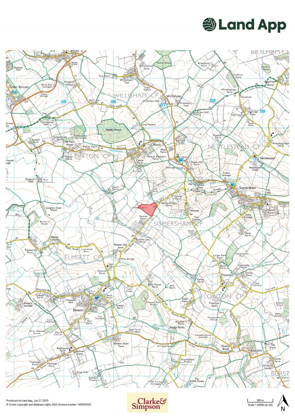 Floorplans For 13.57 acres - land at Somersham, Nr Ipswich, Suffolk 
