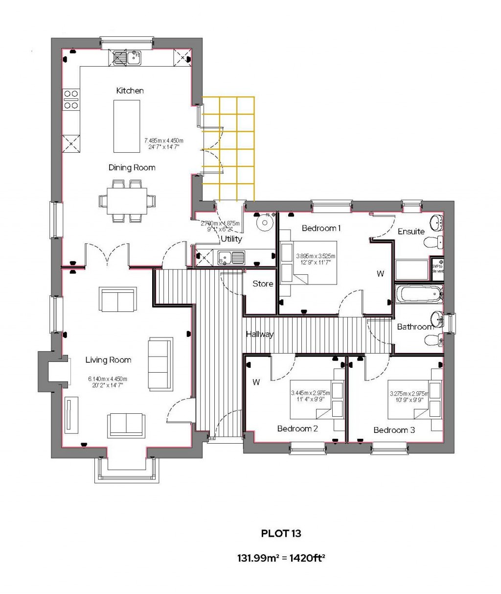 Floorplans For Laxfield, Nr Framlingham, Suffolk