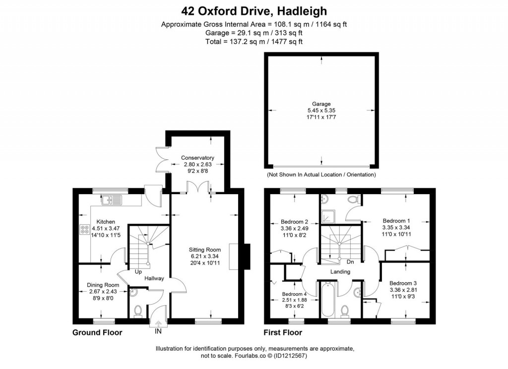 Floorplans For Oxford Drive, Hadleigh, Ipswich, Suffolk, IP7 6AY