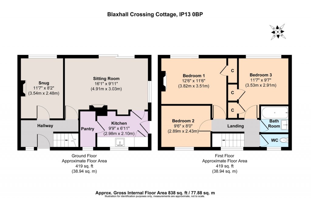 Floorplans For Little Glemham, Nr Saxmundham, Suffolk