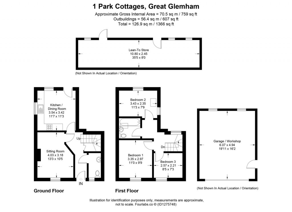 Floorplans For Great Glemham, Nr Saxmundham, Suffolk 