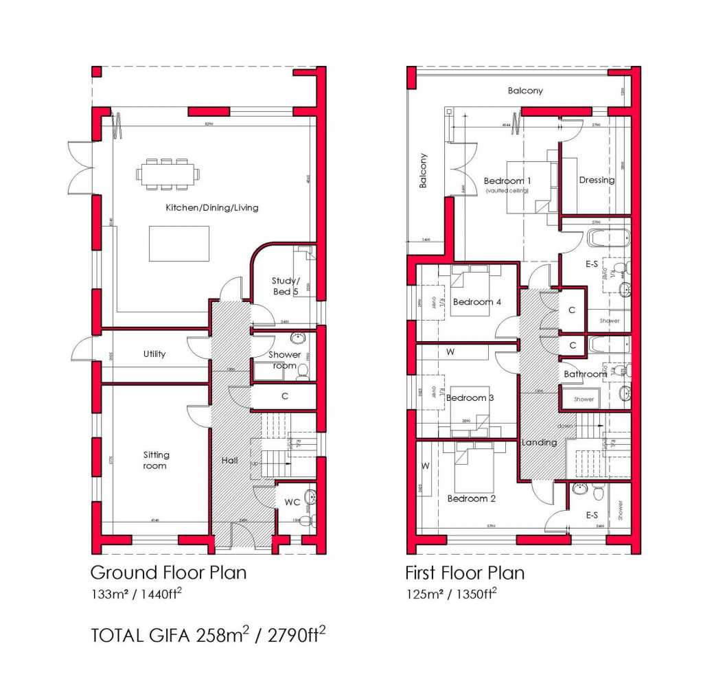 Floorplans For Hacheston, Nr Woodbridge, Suffolk 