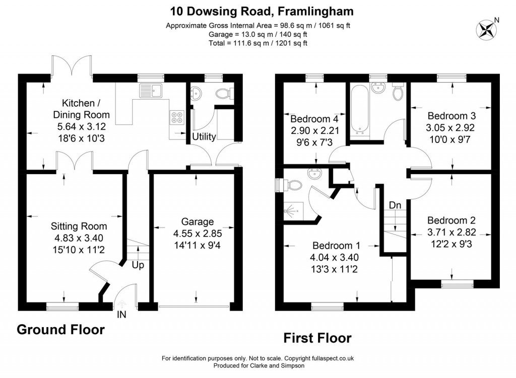 Floorplans For Dowsing Road, Framlingham, Suffolk