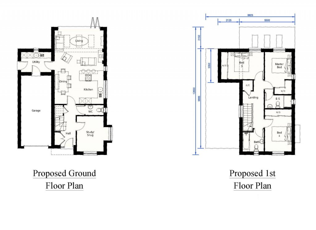 Floorplans For Bredfield, Nr Woodbridge, Suffolk