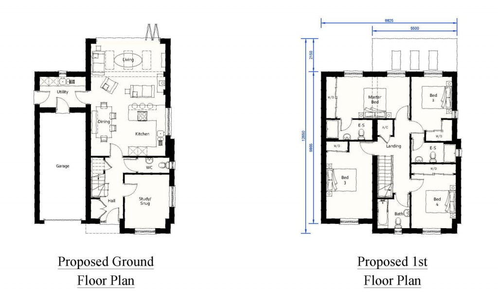 Floorplans For Bredfield, Nr Woodbridge, Suffolk