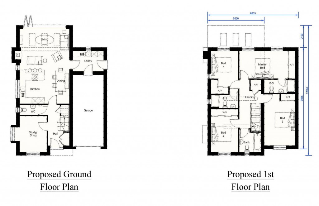 Floorplans For Bredfield, Nr Woodbridge, Suffolk