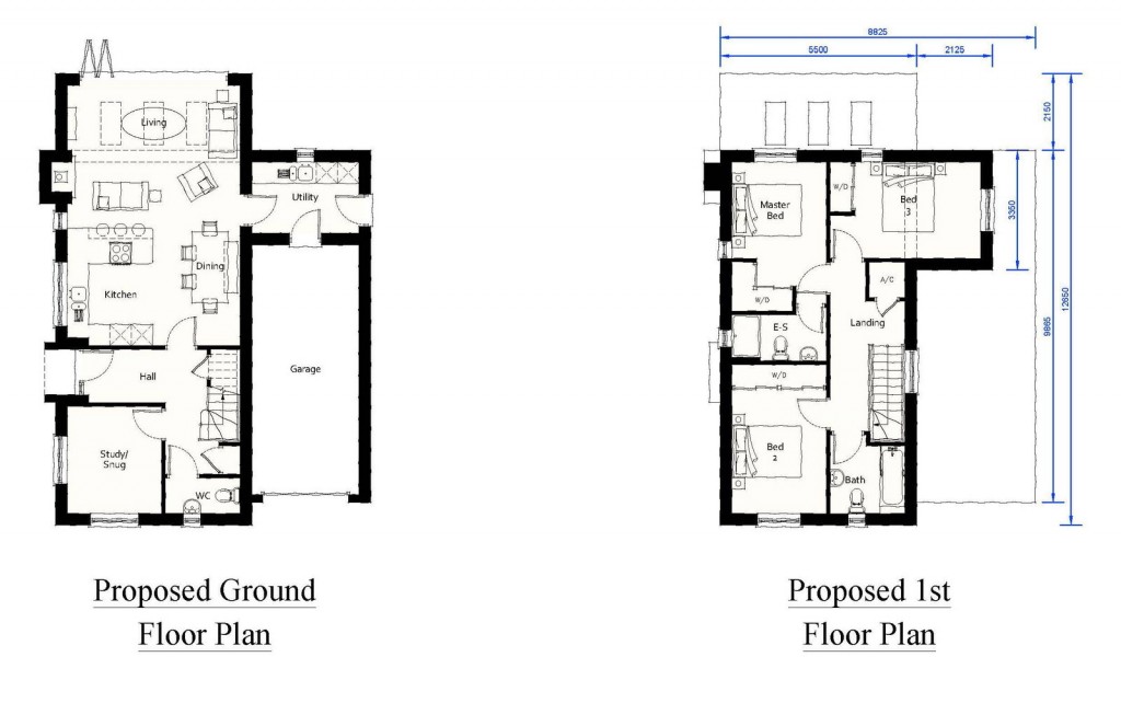 Floorplans For Bredfield, Nr Woodbridge, Suffolk