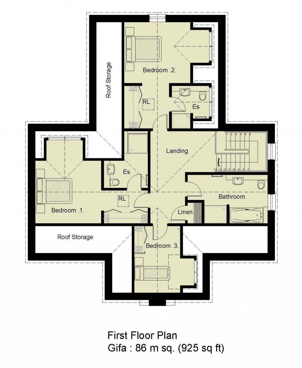 Floorplans For Little Bealings, Nr Ipswich, Suffolk