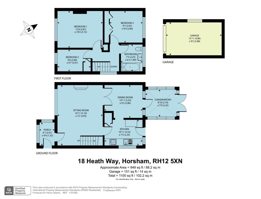 Floorplans For Heath Way, Horsham, RH12