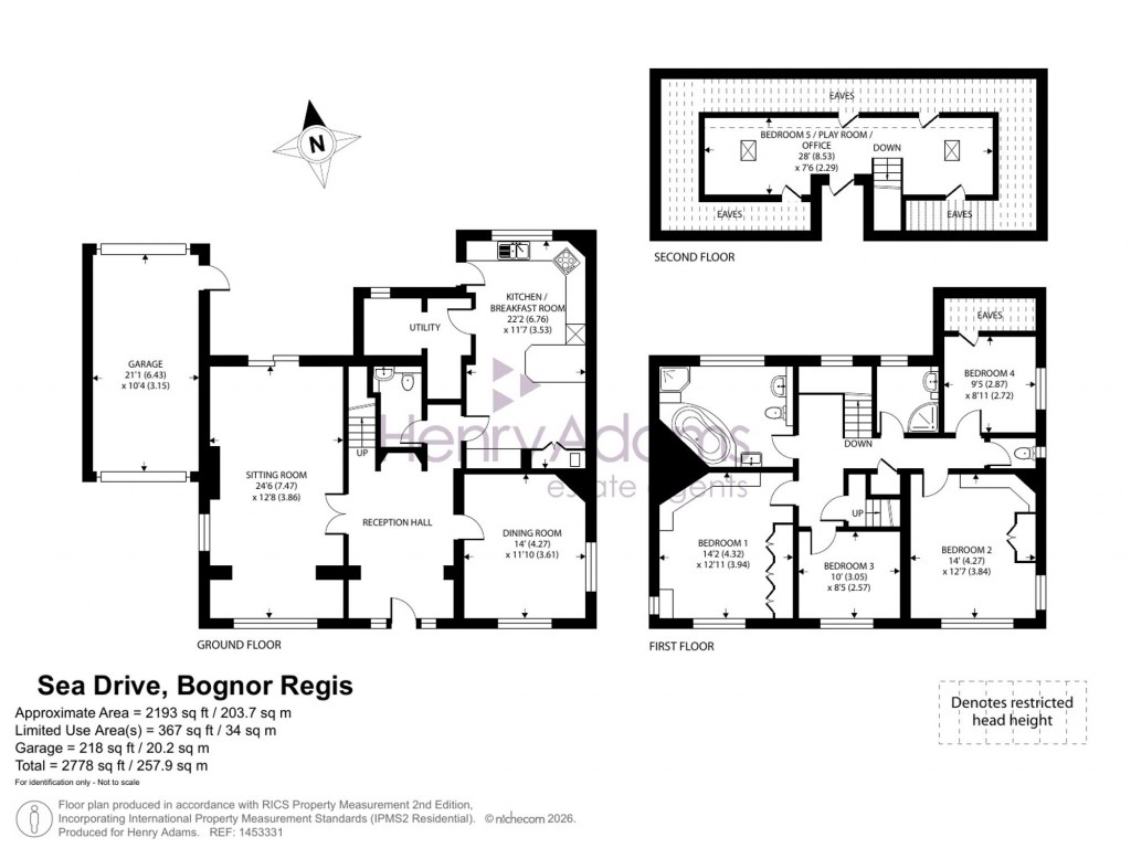Floorplans For Sea Drive, Felpham, PO22