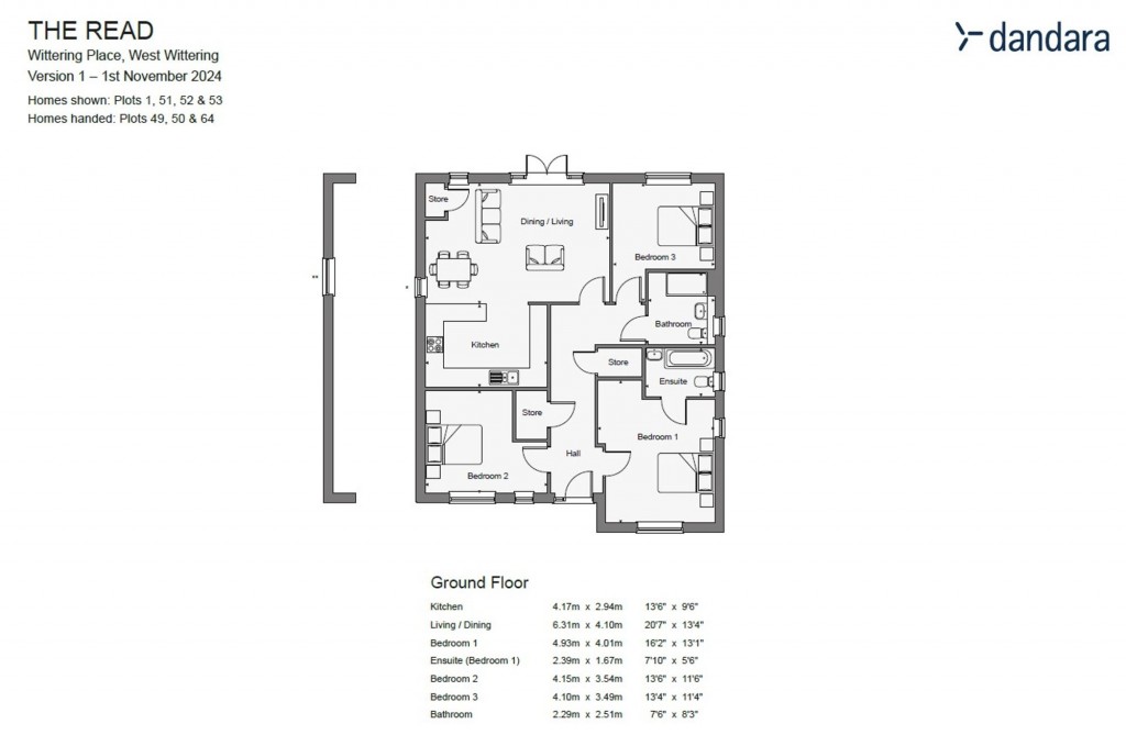 Floorplans For Wittering Place, Church Road, PO20