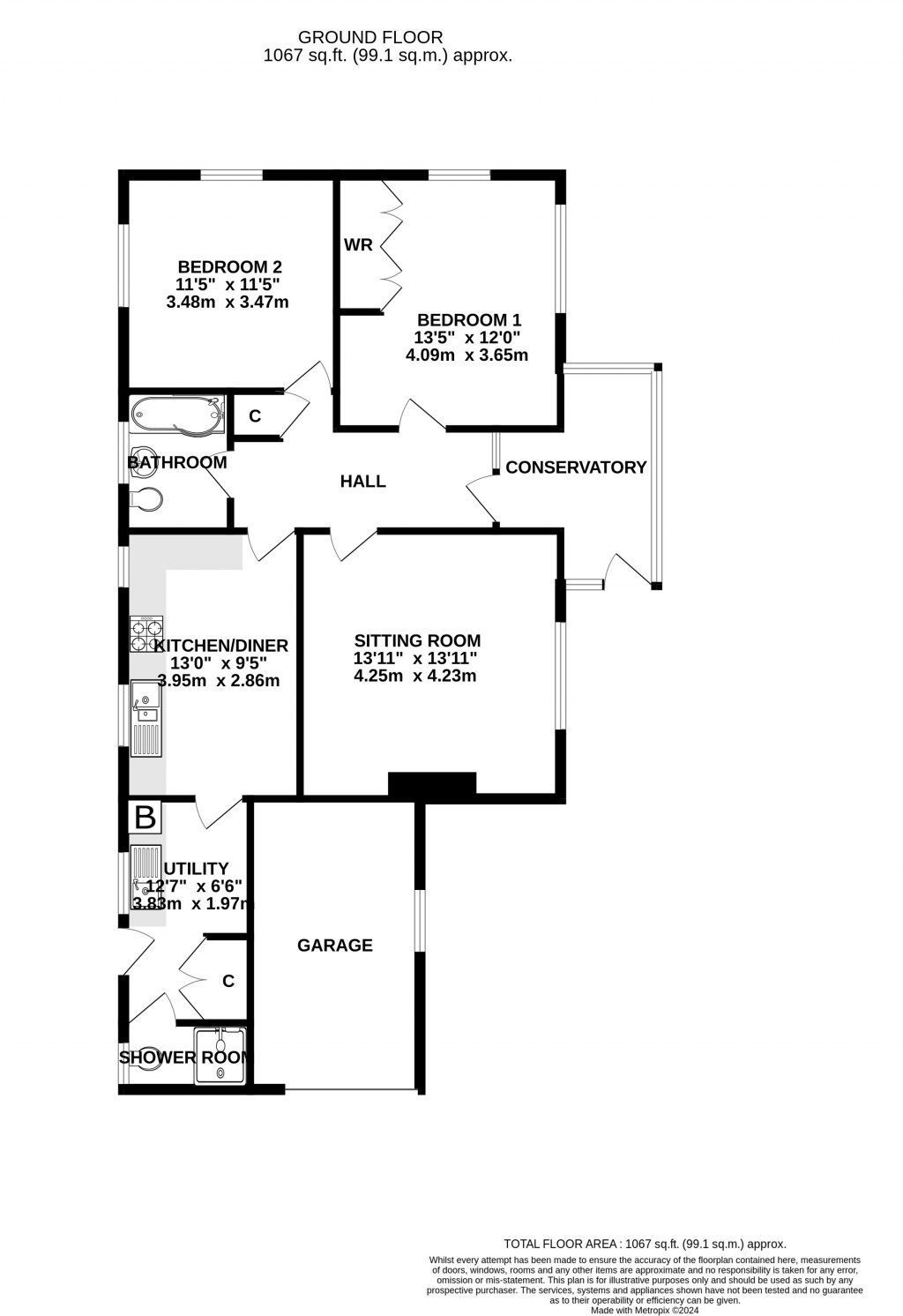 Floorplans For Northload Bridge, Glastonbury, Somerset