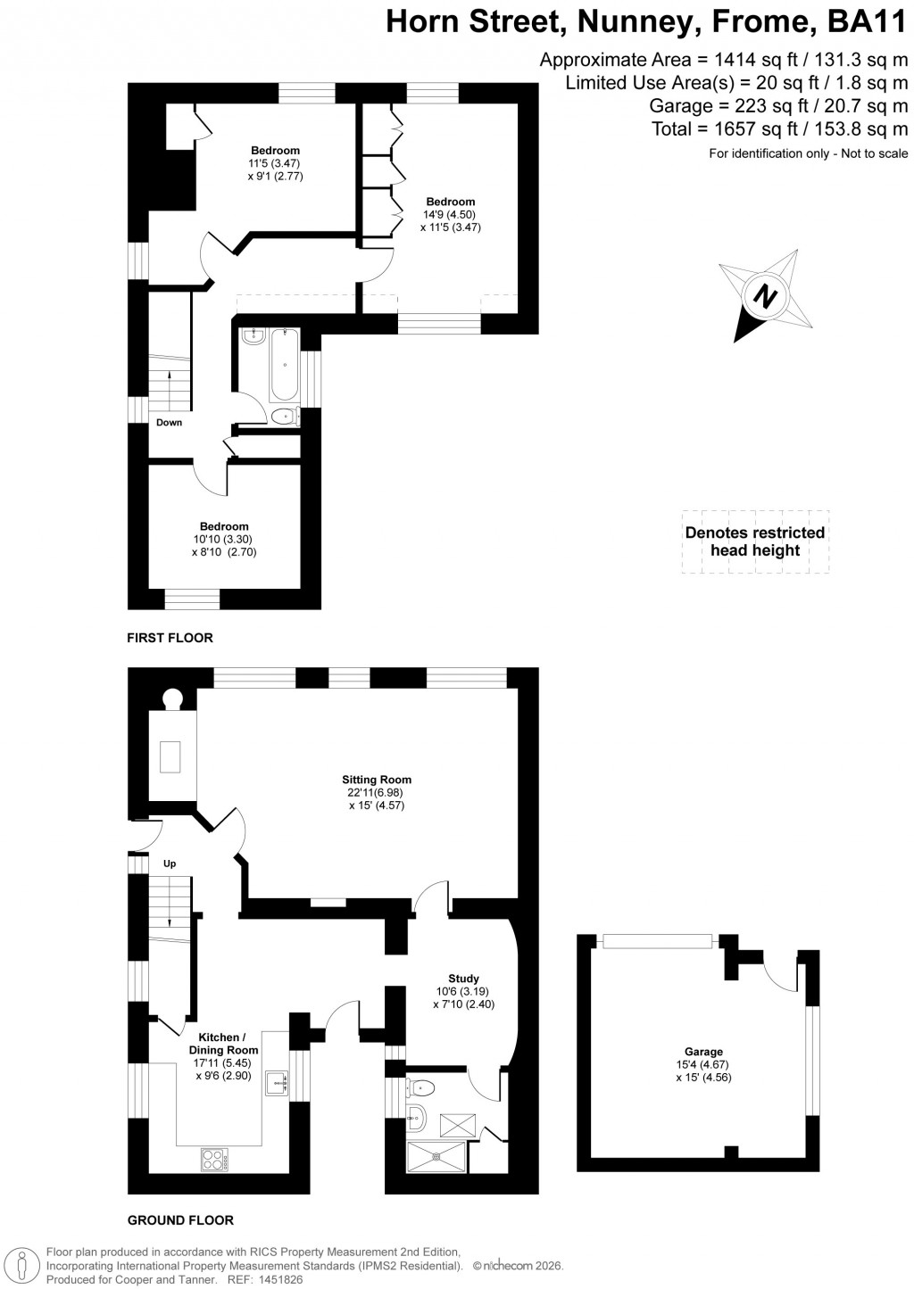 Floorplans For Nunney, Frome, Somerset