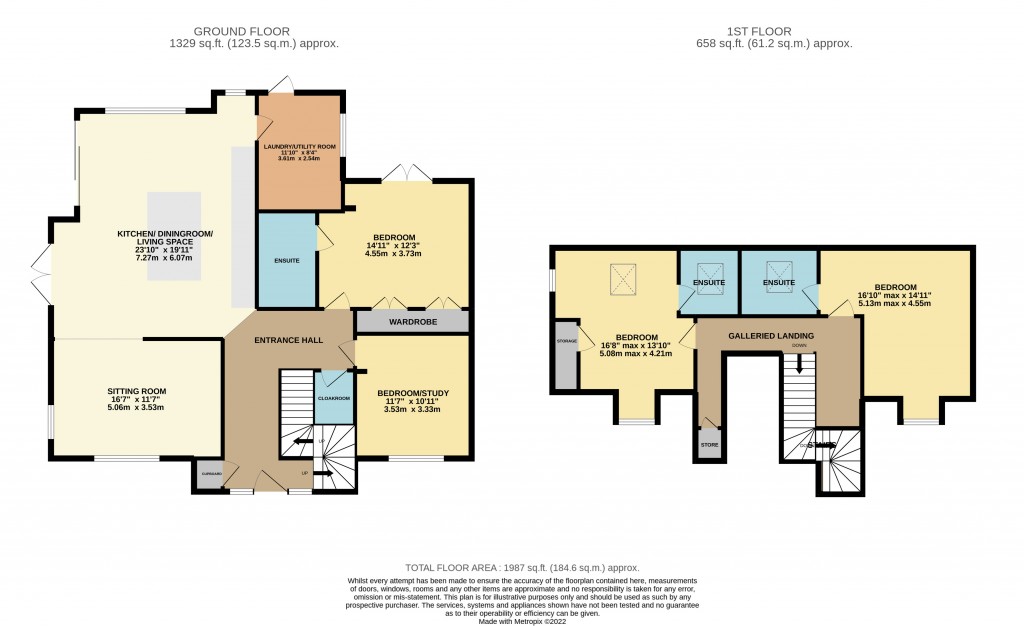 Floorplans For Cocklake, Wedmore, Somerset