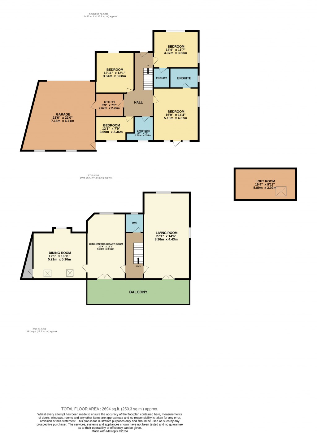 Floorplans For Fair Hill, Shipham, Somerset