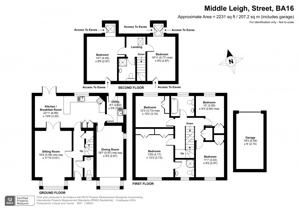 Floorplans For Middle Leigh, Street, Somerset