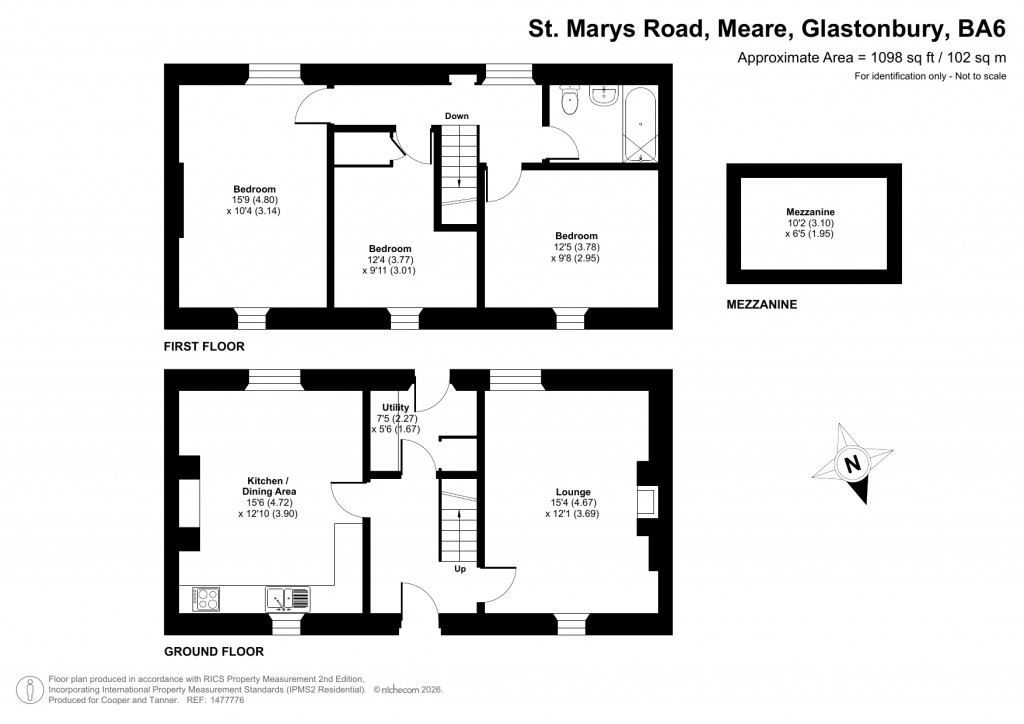 Floorplans For Meare, Glastonbury, Somerset