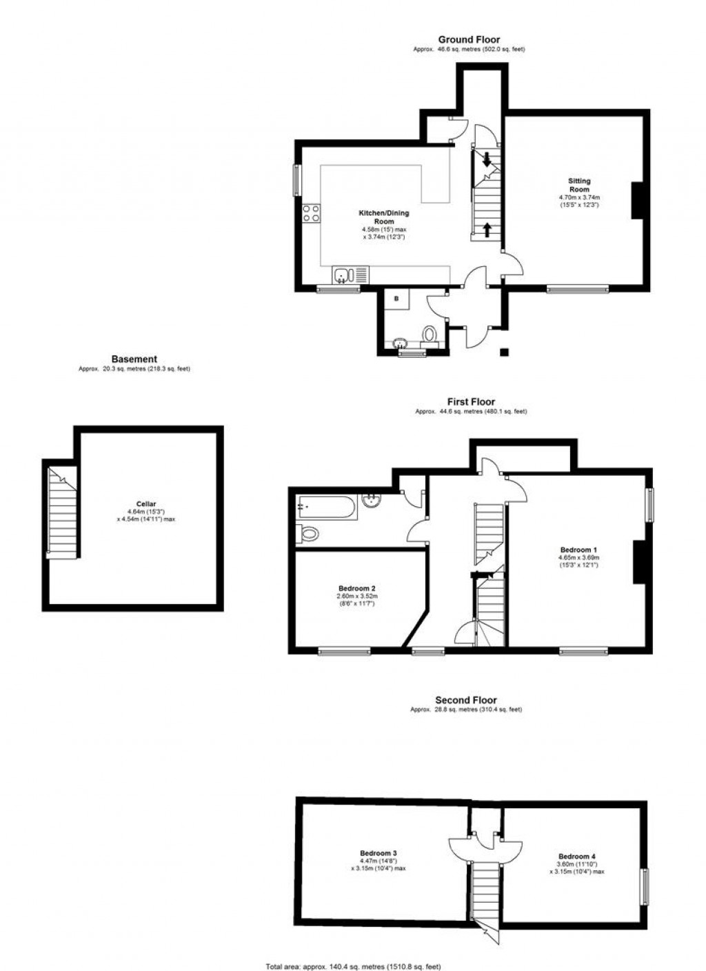 Floorplans For Coates Lane, Watlington