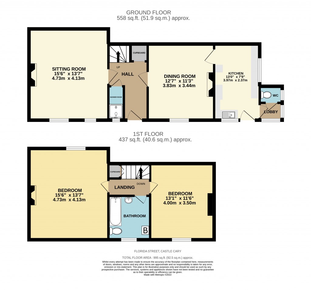Floorplans For Florida Street, Castle Cary, Somerset