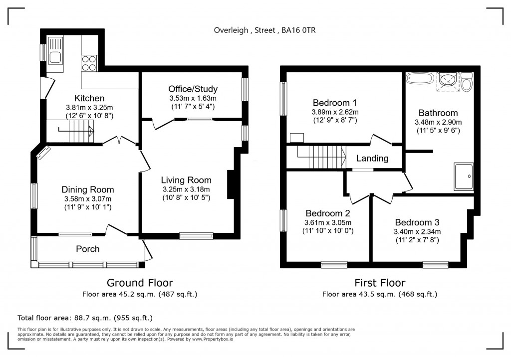 Floorplans For Overleigh, Street, Somerset