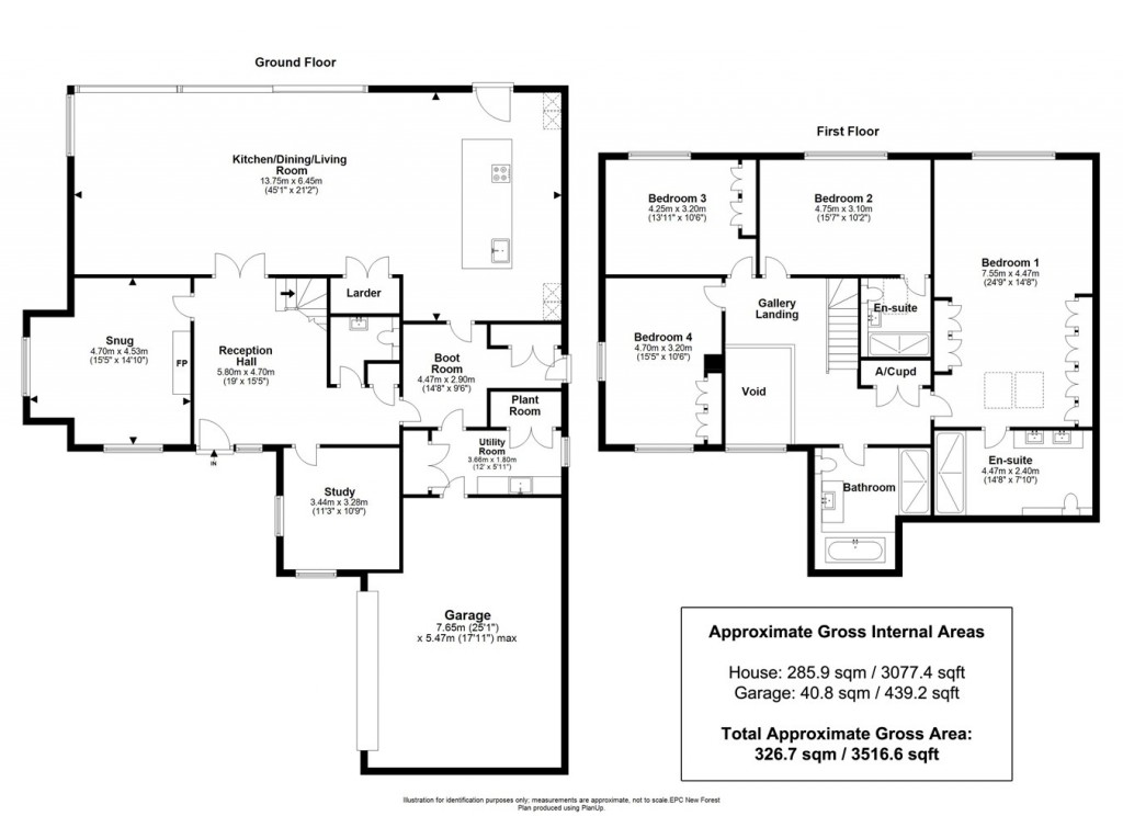 Floorplans For Lower Pennington Lane, Pennington, Lymington, SO41