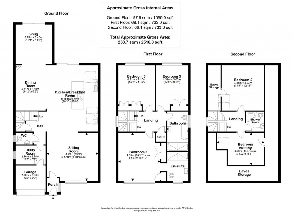 Floorplans For Hightrees, Pennington, Lymington, SO41