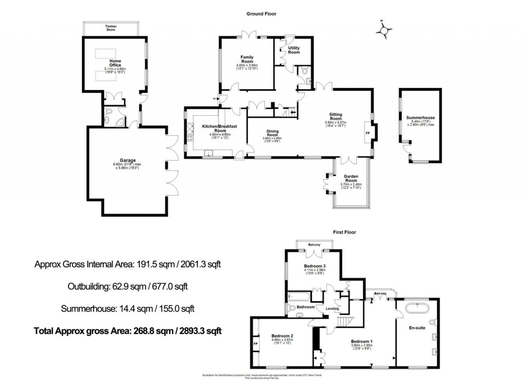 Floorplans For Pinkney Lane, Bank, Lyndhurst, SO43