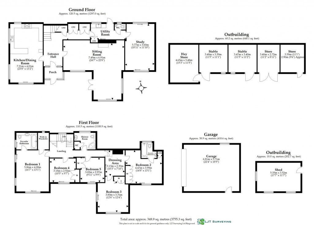 Floorplans For Warnes Lane, Burley, Ringwood, BH24