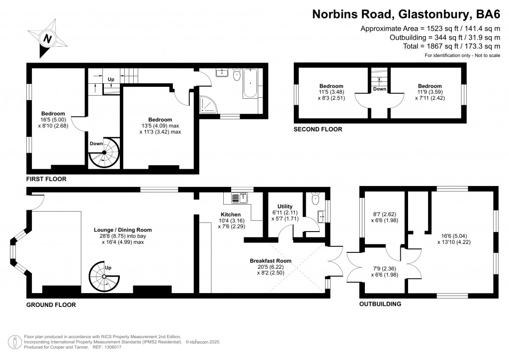 Floorplans For Norbins Road, Glastonbury, Somerset