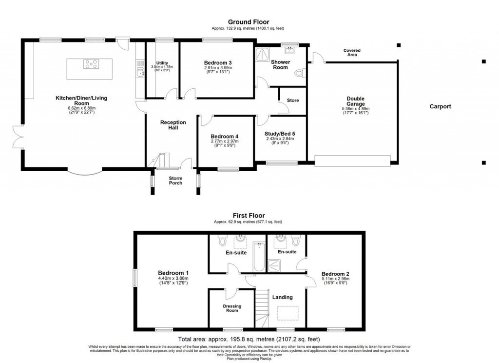 Floorplans For Hill Way, Ashley Heath, Ringwood, BH24