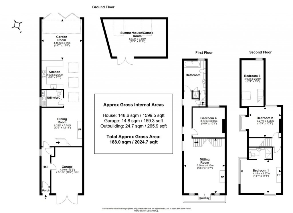 Floorplans For Bath Road, Lymington, SO41