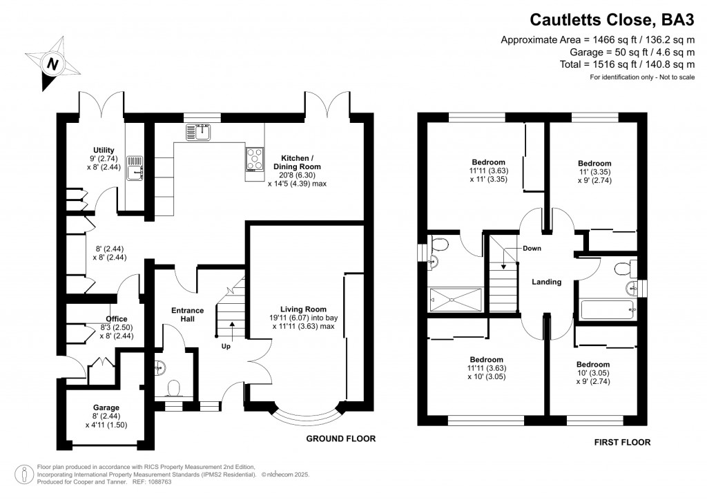 Floorplans For Cautletts Close, Midsomer Norton, Radstock, Somerset