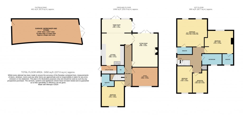 Floorplans For West End, Wedmore, Somerset