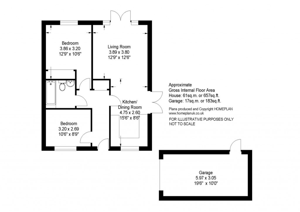 Floorplans For De Clares Close, Pennington, Lymington, SO41