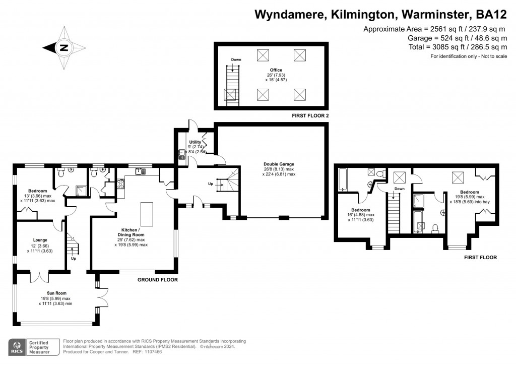 Floorplans For Wyndamere, Kilmington, Wiltshire