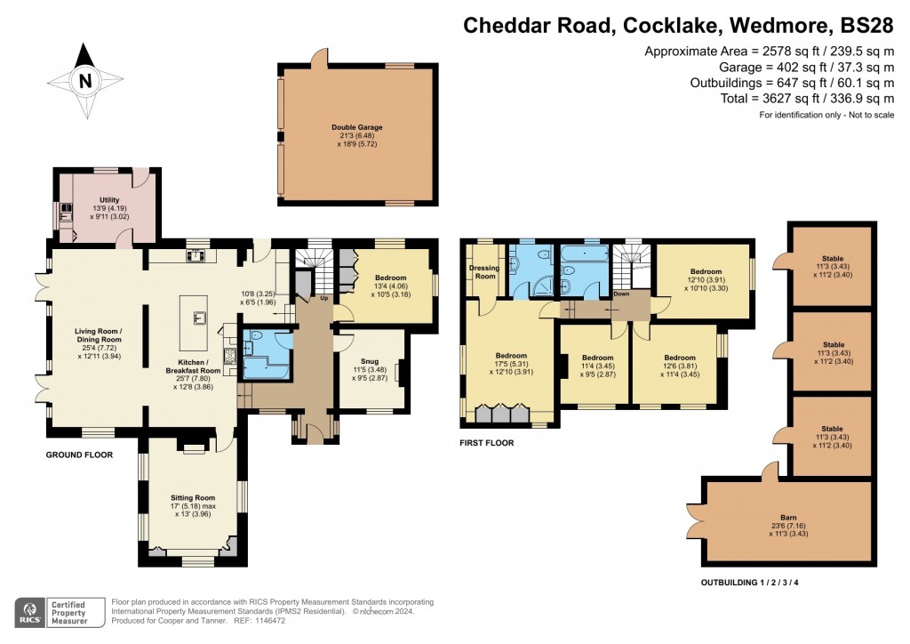 Floorplans For Cocklake, Wedmore, Somerset