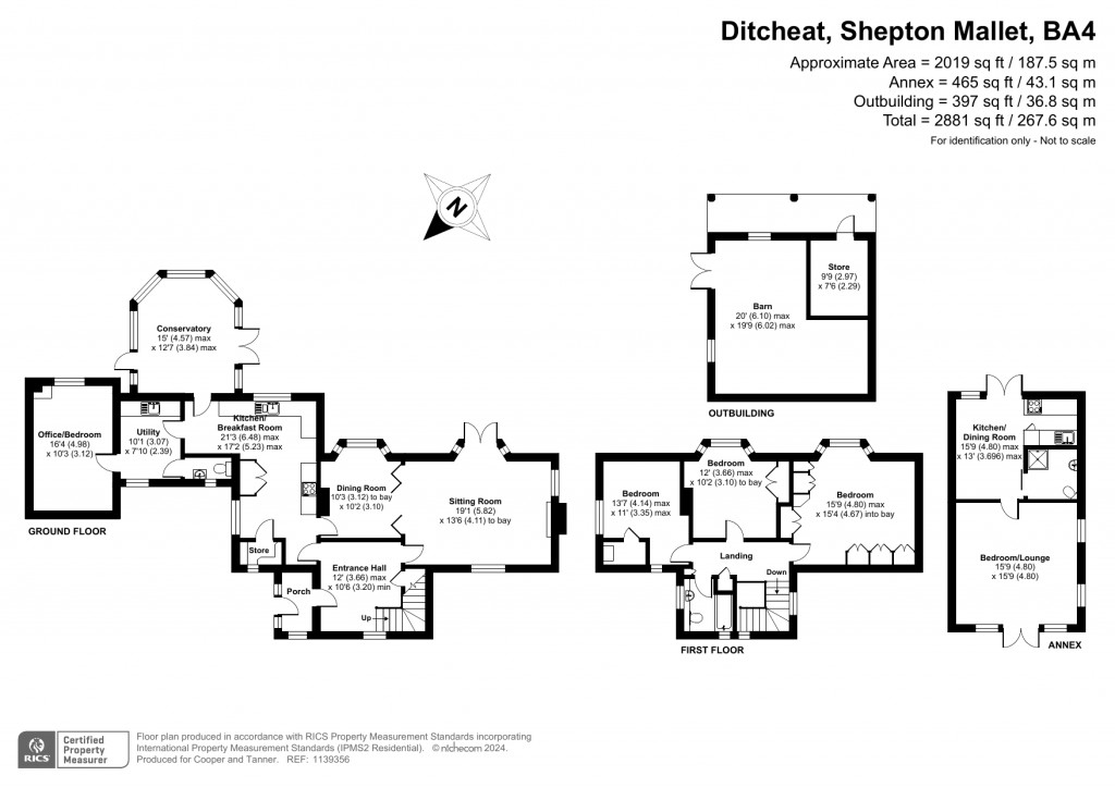 Floorplans For Ditcheat, Shepton Mallet, Somerset