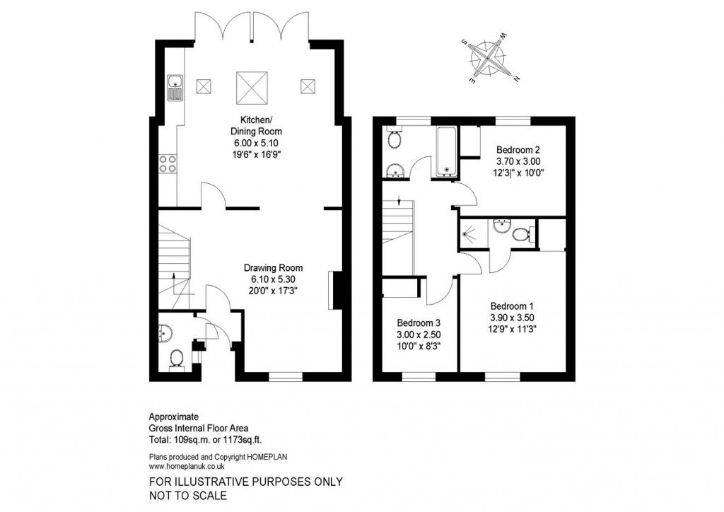 Floorplans For Courtenay Place, Lymington, SO41
