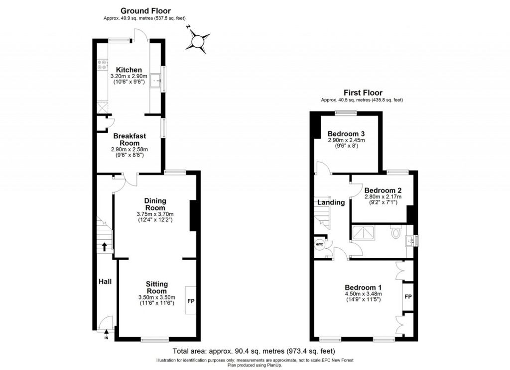 Floorplans For Tattenham Road, Brockenhurst, SO42