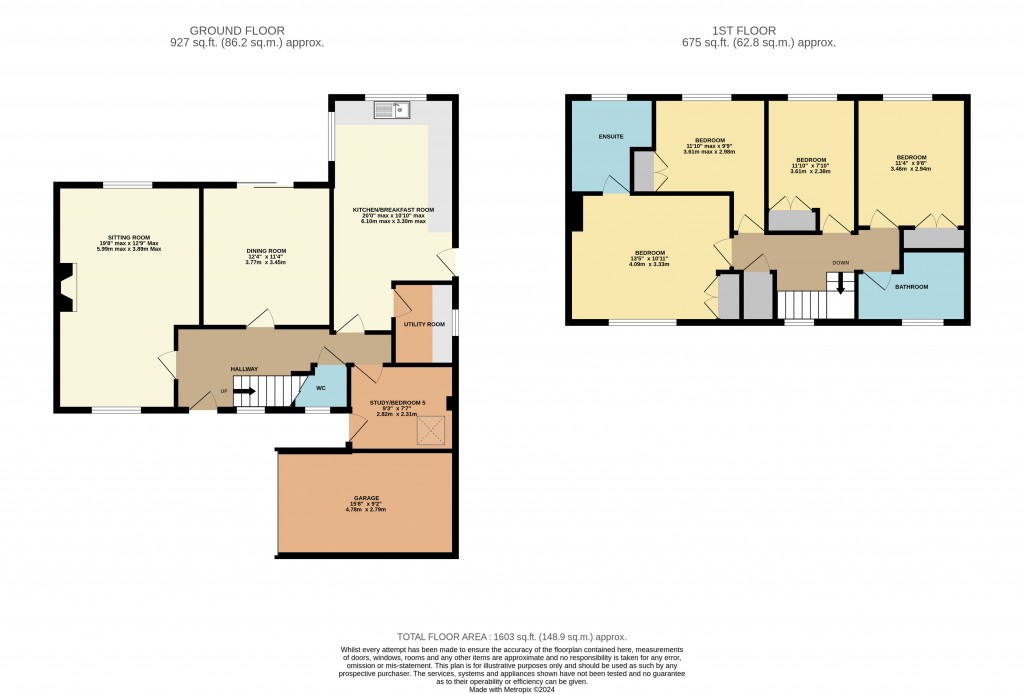 Floorplans For Plud Street, Wedmore, Somerset